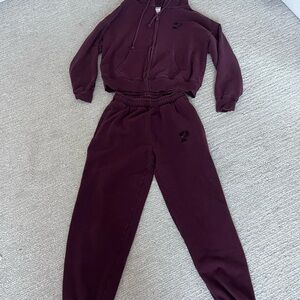 PINK Victoria's Secret Maroon Tracksuit Set